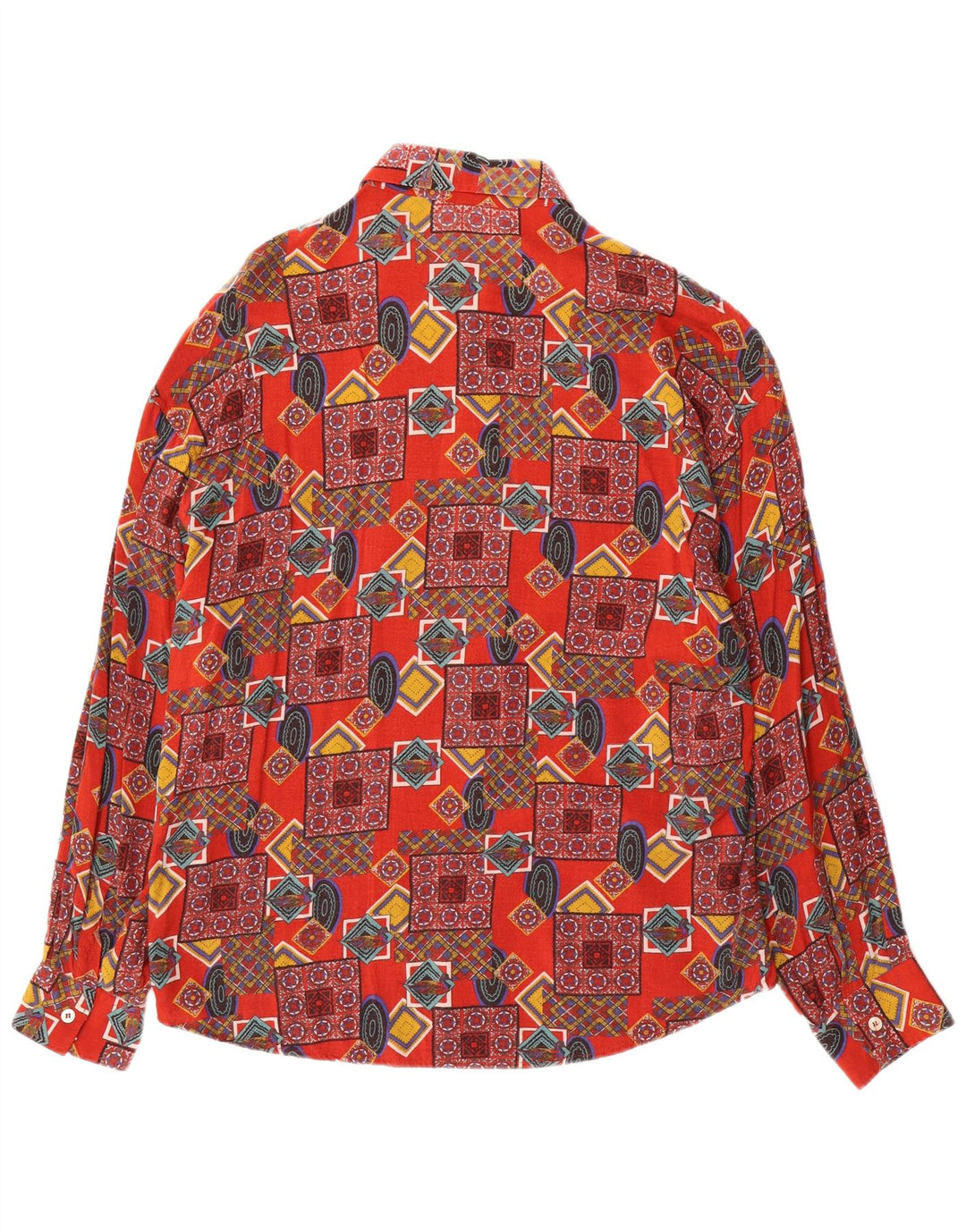 Camicia Vintage Uomo Large Patchwork Rossa in Viscosa