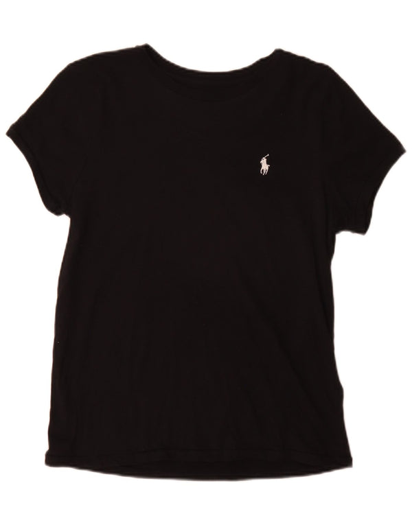 T-shirt da donna Polo Ralph Lauren Top UK 12 cotone nero medio