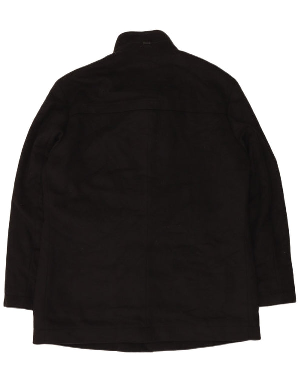 Cappotto da uomo Hugo Boss EU 56 3XL Lana nera