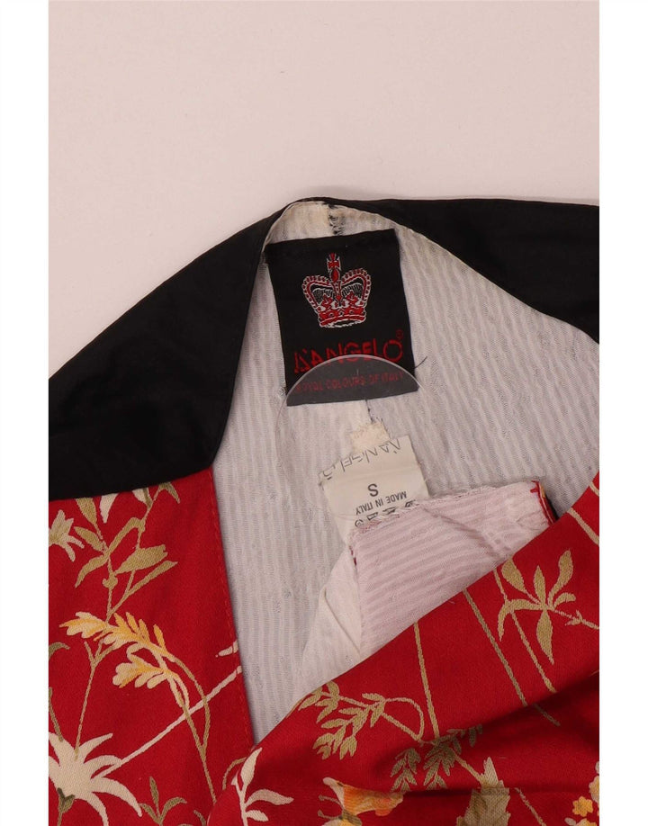 Gilet regolare da uomo vintage piccolo floreale rosso
