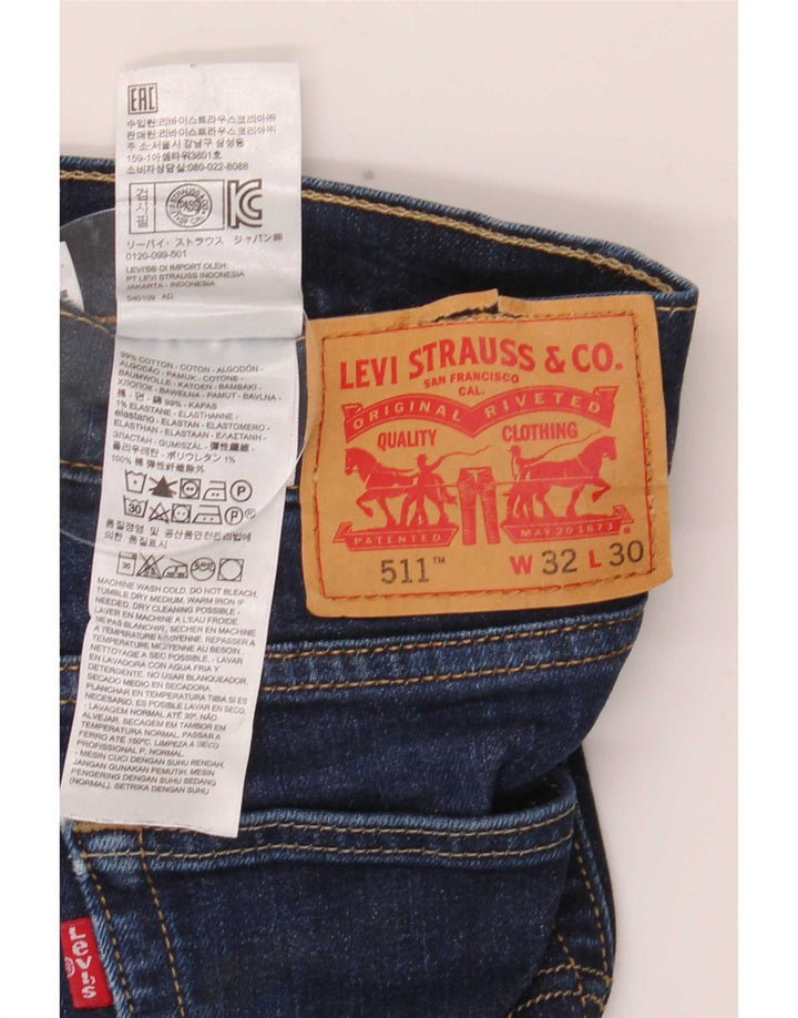Levi's Uomo 511 Slim Jeans W32 L30 Cotone Blu