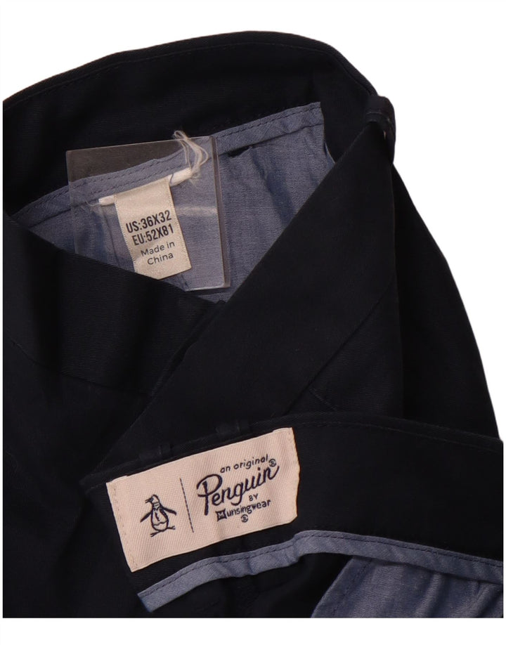 PENGUIN Pantaloni chino slim da uomo W36 L32 Blu navy