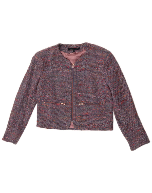 Giacca blazer corta da donna French Connection UK 10 piccola blu screziata