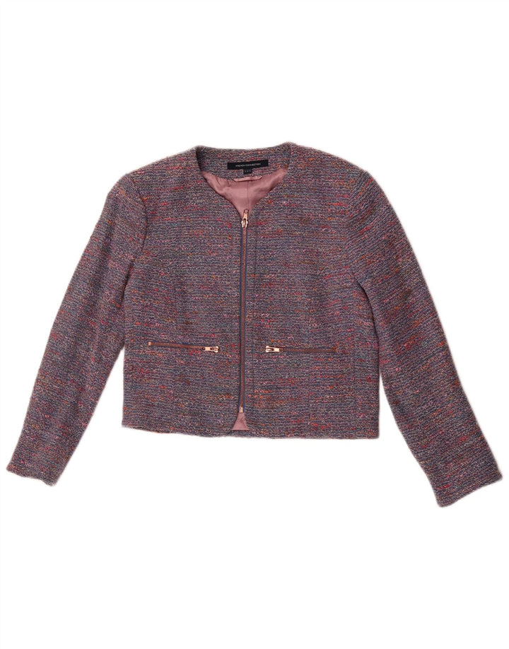Giacca blazer corta da donna French Connection UK 10 piccola blu screziata