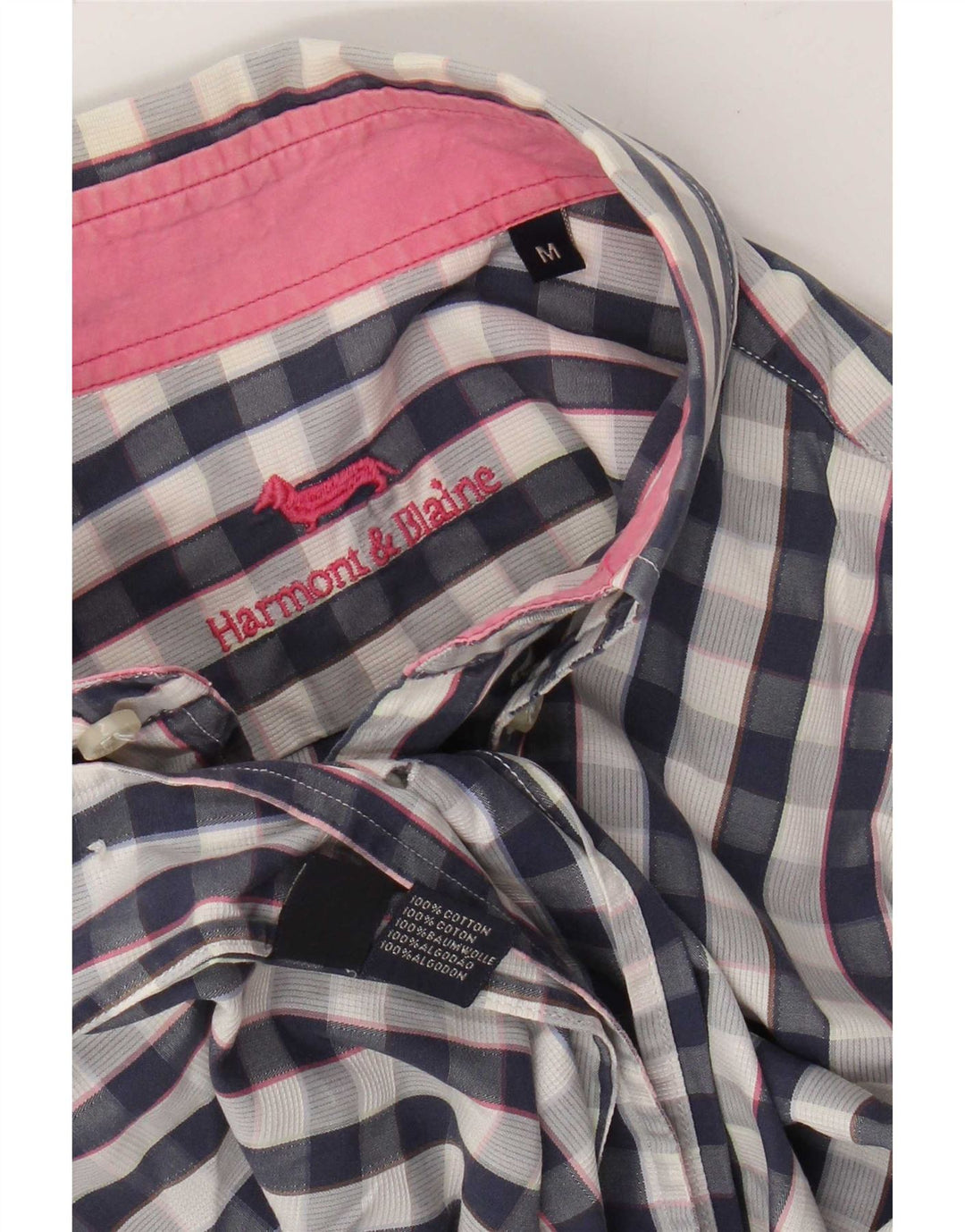 Camicia da uomo Harmont & Blaine in cotone a quadri blu medio