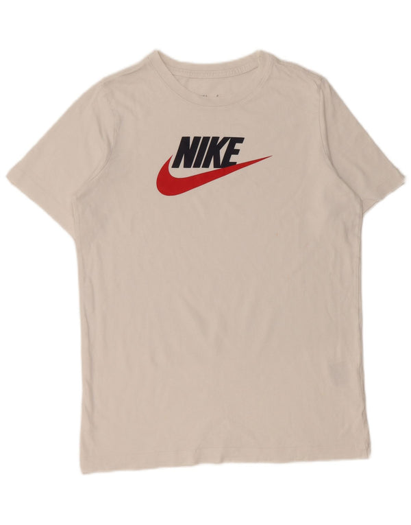 NIKE Boys Graphic T-Shirt Top 13-14 Years White Cotton