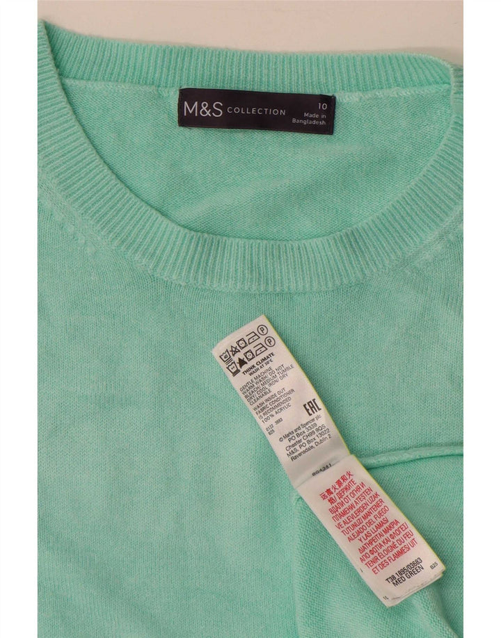 Maglione maglione con scollo a barca da donna Marks & Spencer UK 10 piccolo turchese