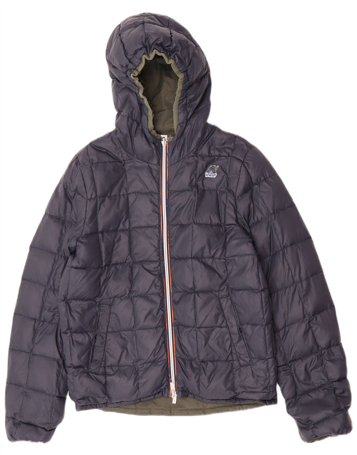 Giacca imbottita reversibile con cappuccio da uomo K-Way UK 38 Verde medio Poliammide