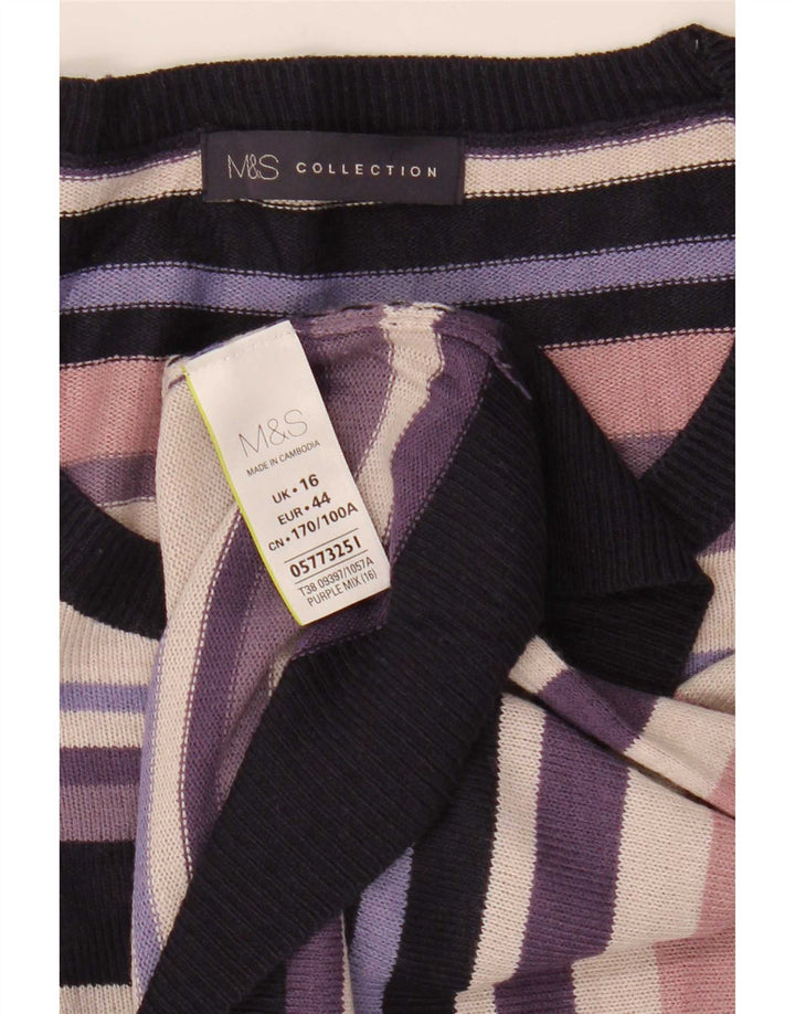Maglione maglione con scollo a barca da donna Marks & Spencer UK 16 grande multicolore