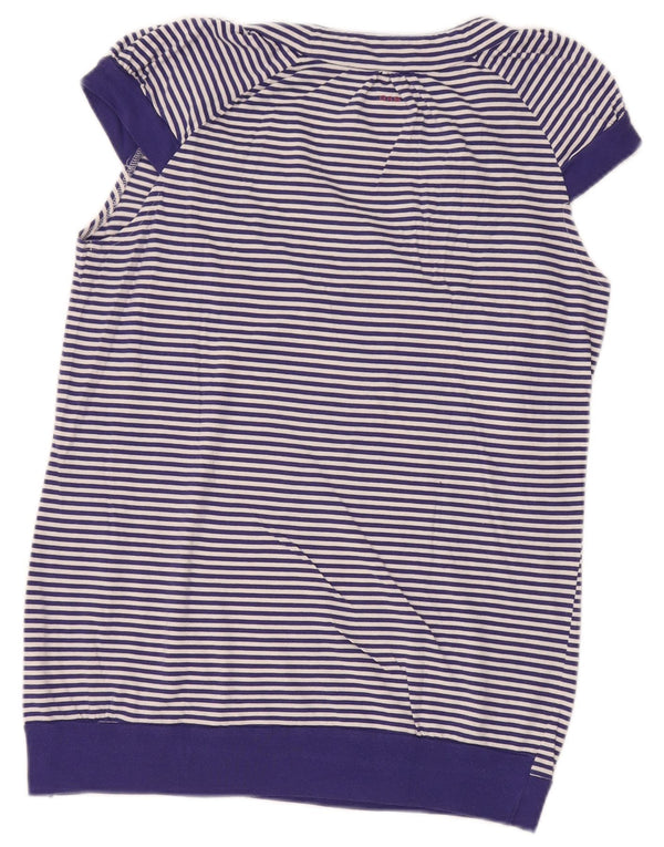Camicetta grafica da donna Gas Top UK 14 Cotone a righe grandi blu
