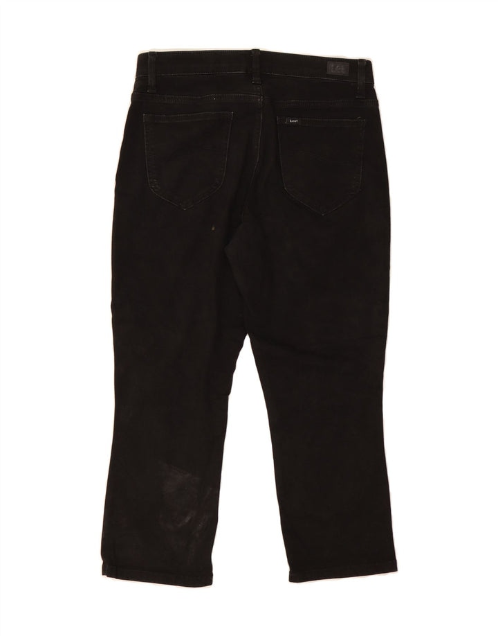 LEE Womens Mid Rise Regular Fit Capri Trousers US 10 Large W32 L23 Black Vintage Lee and Second-Hand Lee from Messina Hembry 