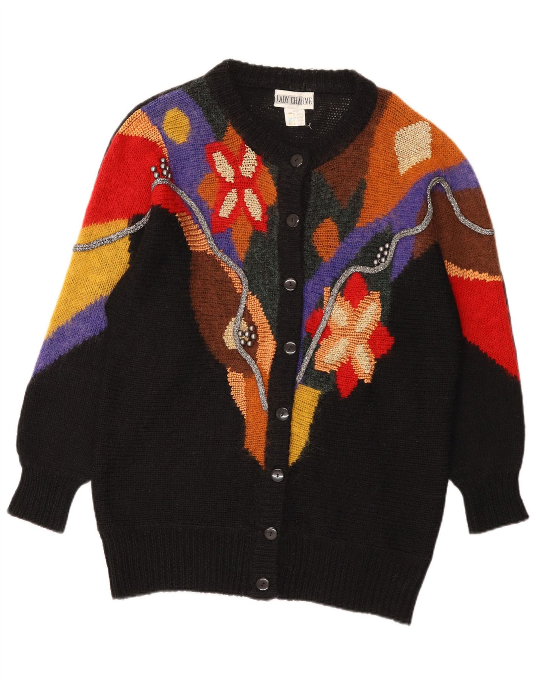 Maglione cardigan da donna Lady Charme IT 42 Colorblock medio multicolore