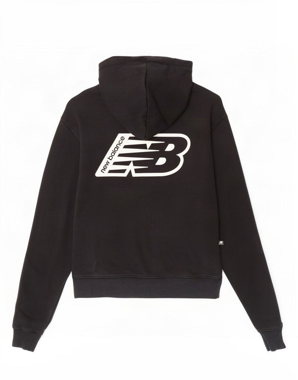 Felpa con cappuccio grafica da uomo New Balance, grande cotone nero