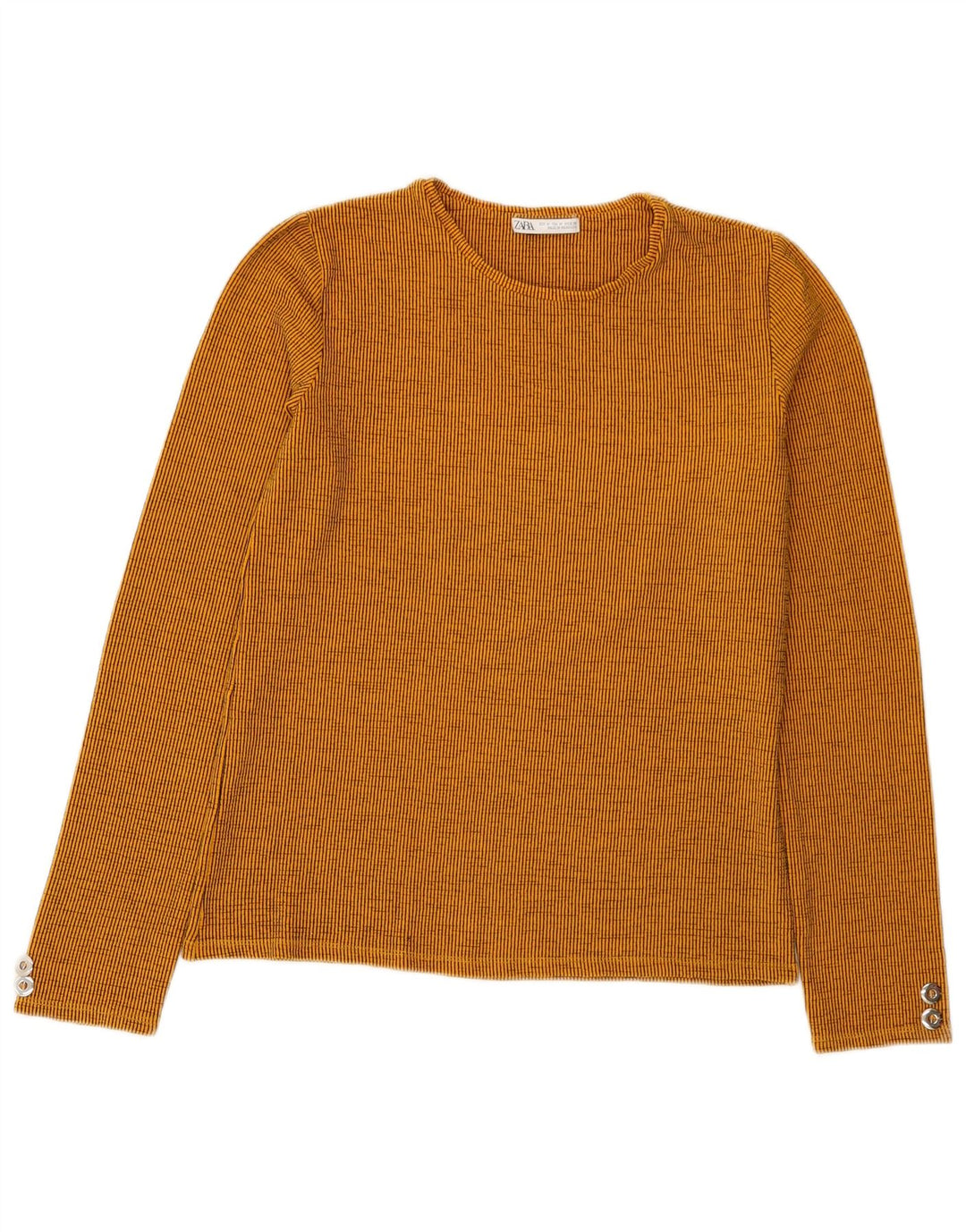 Top Zara da donna a maniche lunghe UK 12 a righe arancioni medie