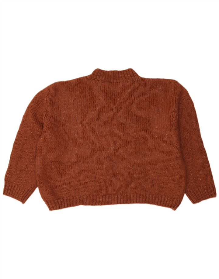 Maglione corto da donna Zara con collo dolcevita UK 14 Marrone medio screziato