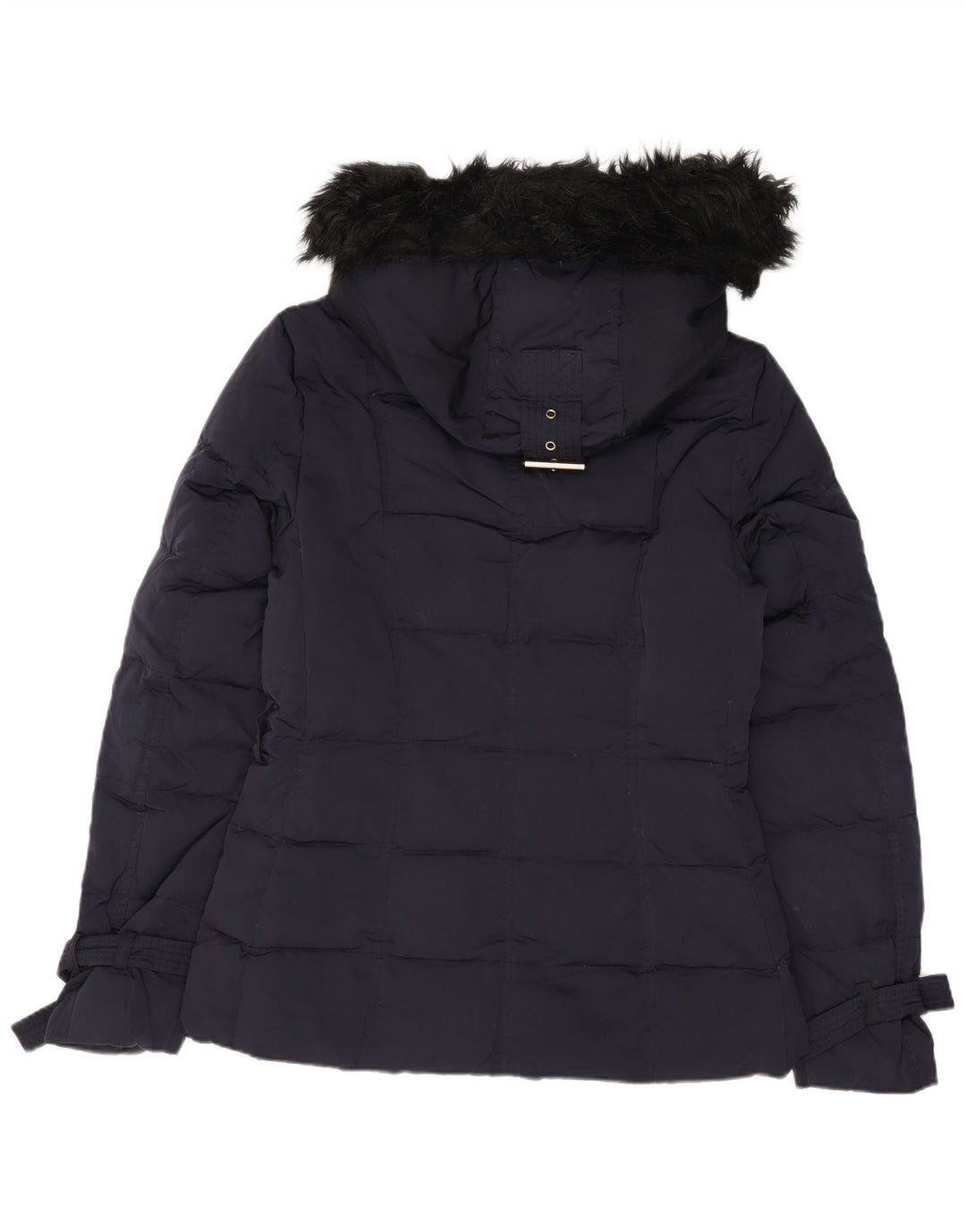 Giacca imbottita con cappuccio da donna ZARA UK 10 piccola in nylon blu navy