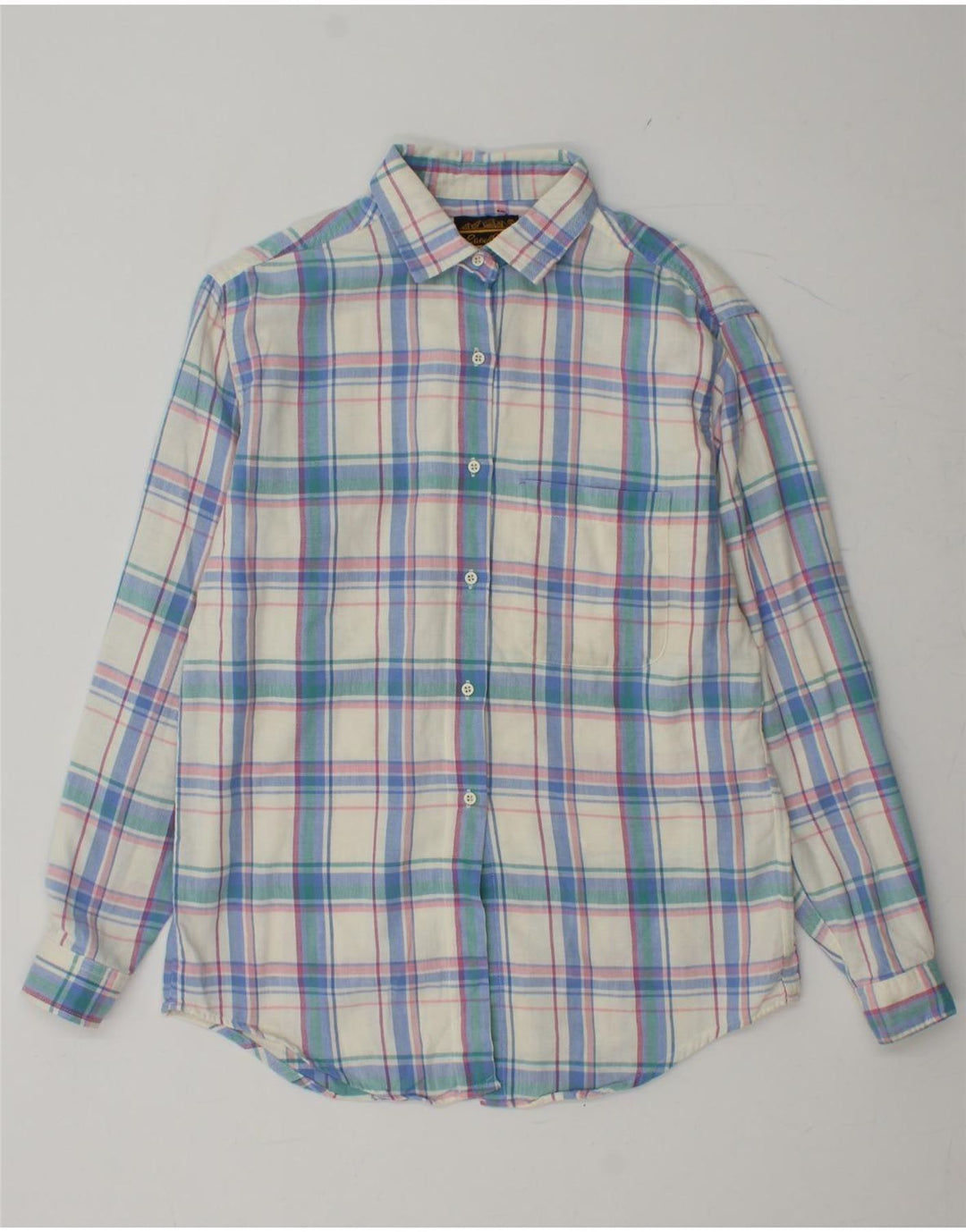 Camicia di flanella da donna EDDIE BAUER UK 14 Cotone a quadri blu medio