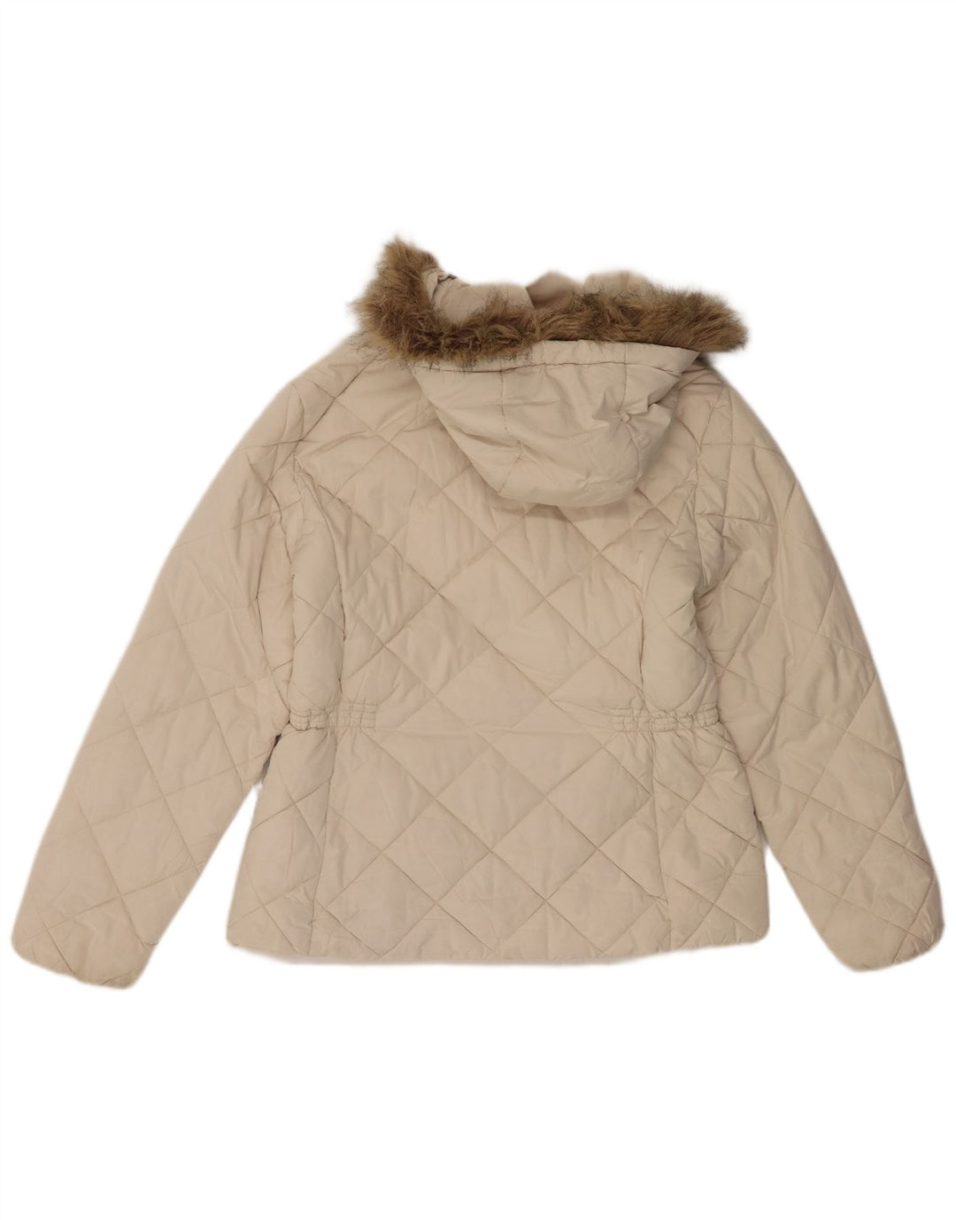 Giacca trapuntata con cappuccio da donna Marks & Spencer UK 12 poliestere bianco medio