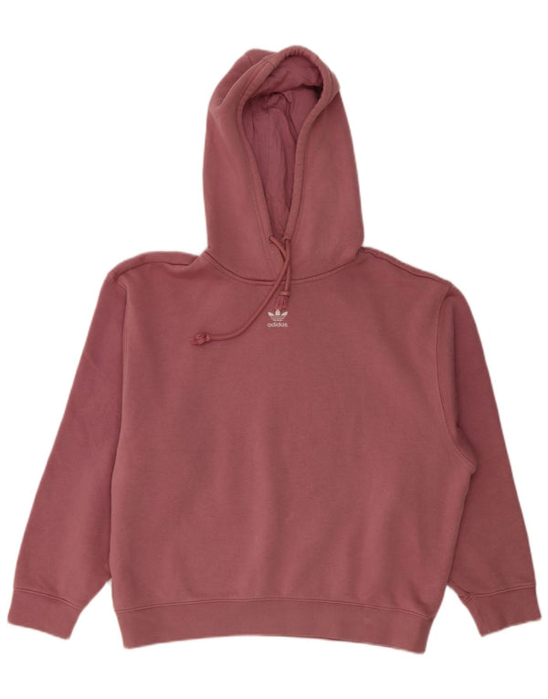 Felpa con cappuccio oversize da donna Adidas UK 4/6 XS cotone rosa