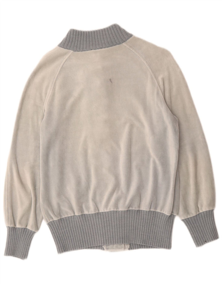 Maglione cardigan in velluto vintage da donna IT 42 Grigio medio