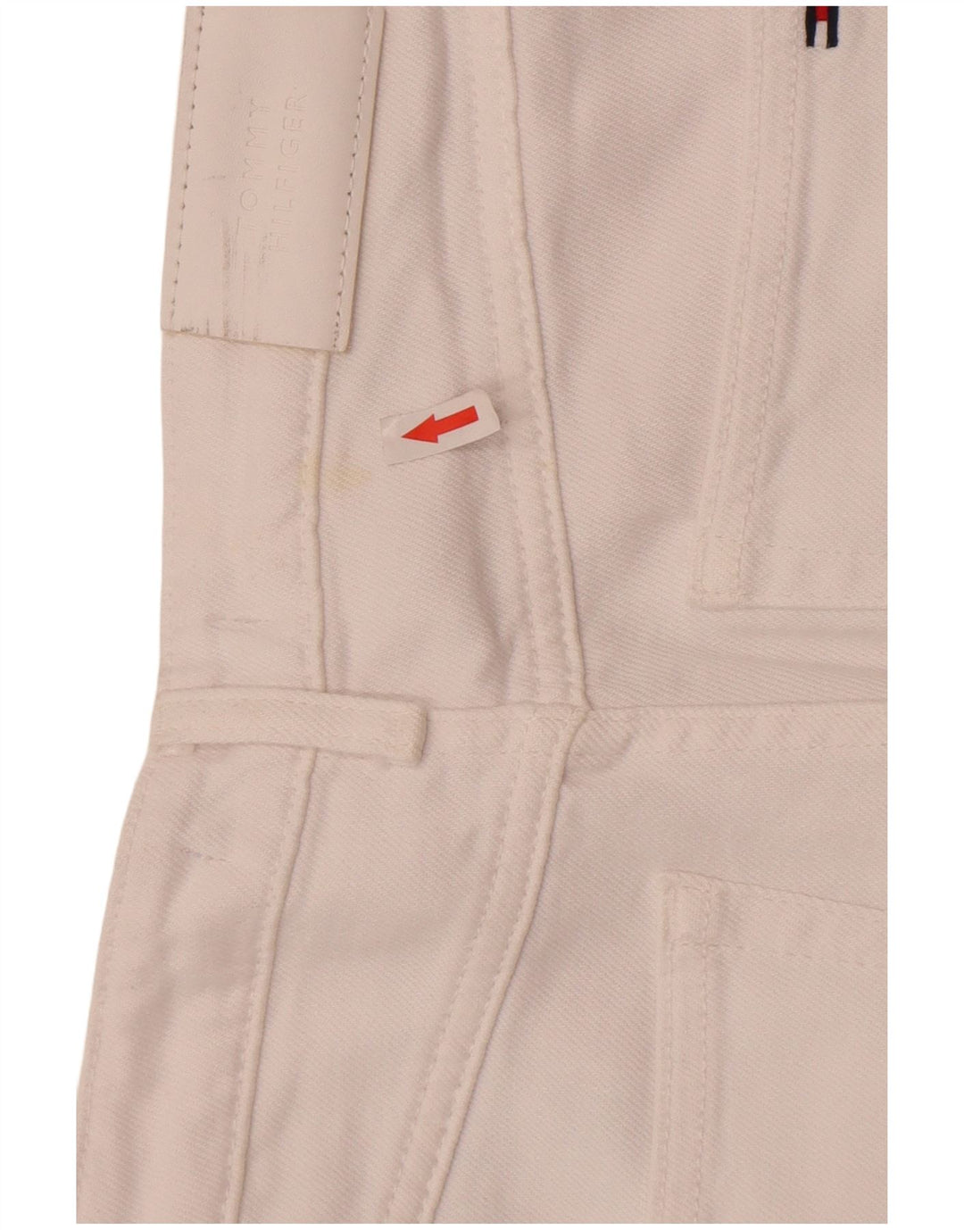 Jeans dritti da donna Tommy Hilfiger W27 L30 cotone bianco