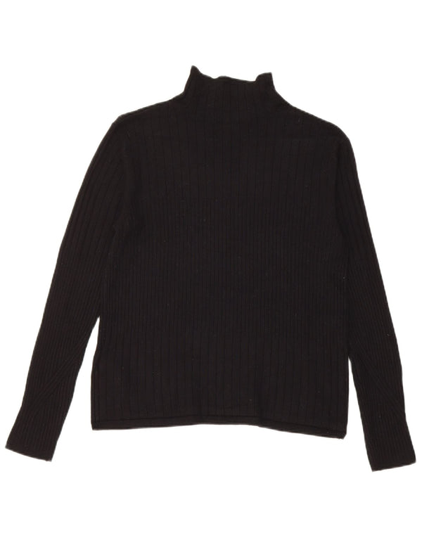 Maglione maglione a collo alto da donna Marks & Spencer UK 12 viscosa nera media