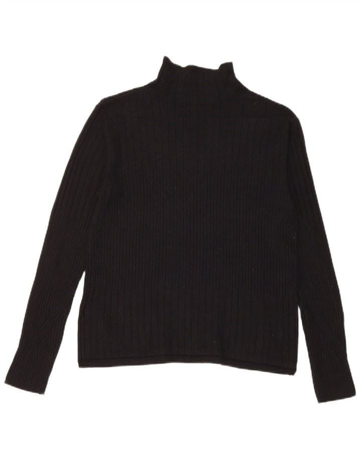 Maglione maglione a collo alto da donna Marks & Spencer UK 12 viscosa nera media