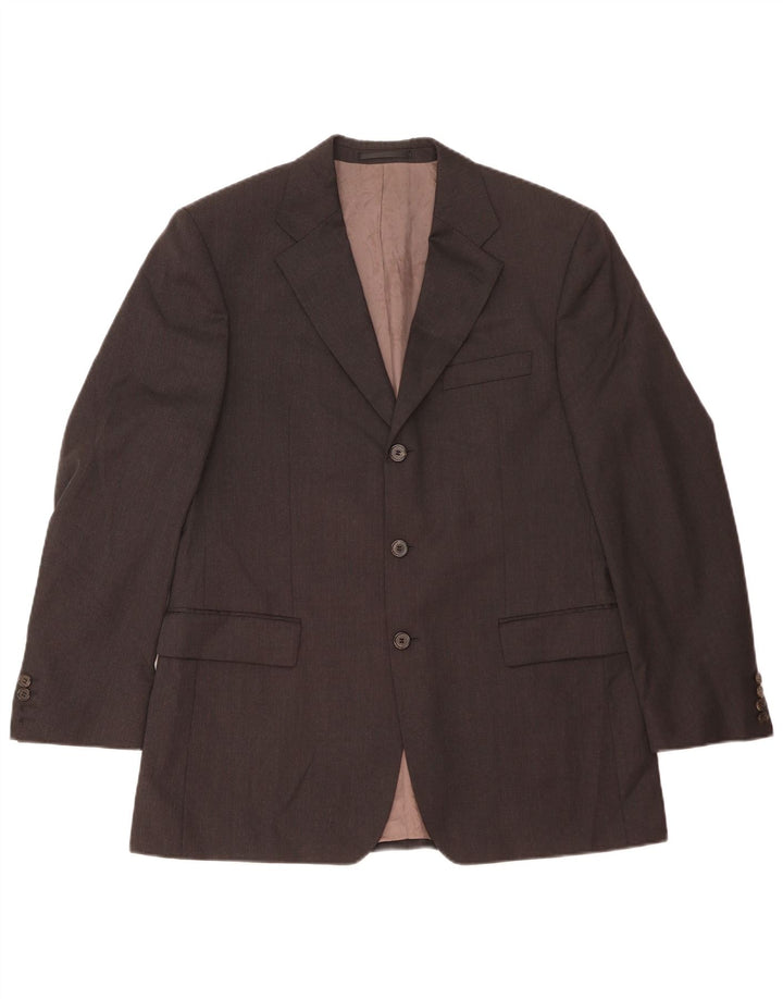 Giacca blazer da uomo a 3 bottoni Hugo Boss IT 50 grande lana nera