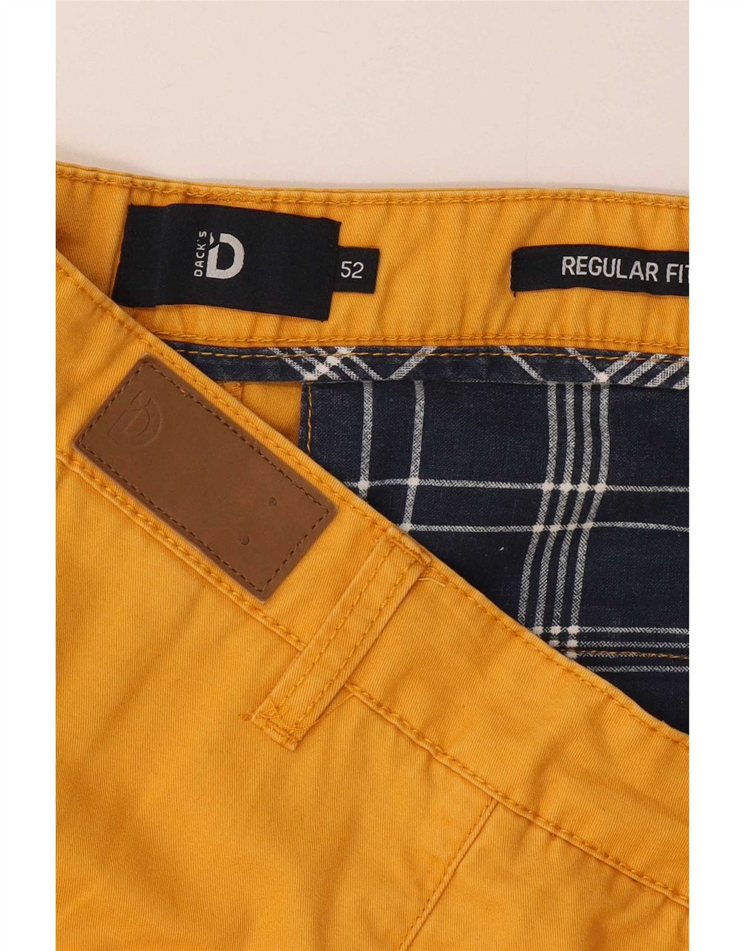 Pantaloncini chino vestibilità regolare da uomo di Dack IT 52 XL W38 cotone giallo