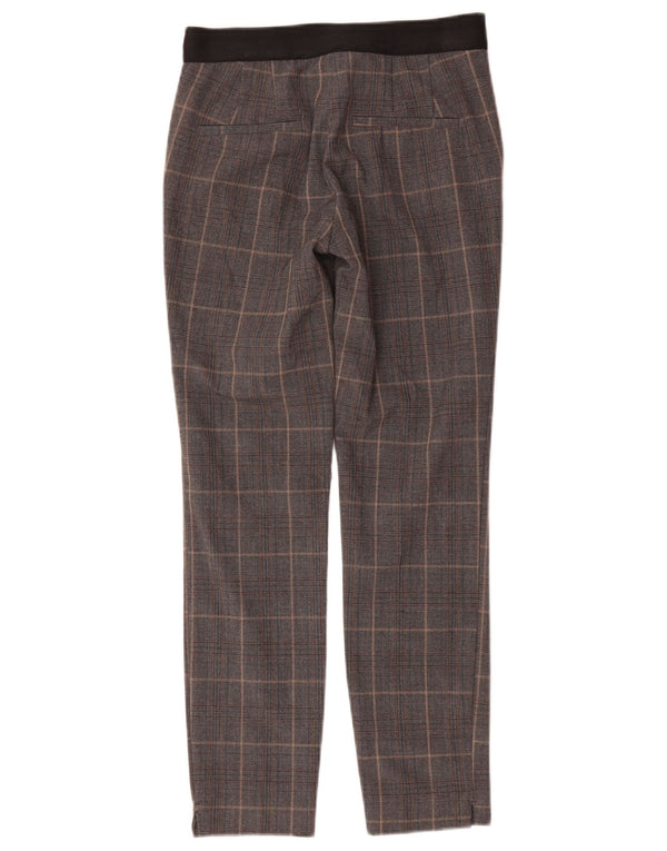 Pantaloni chino slim da donna Zara XS W25 L27 a quadri grigi