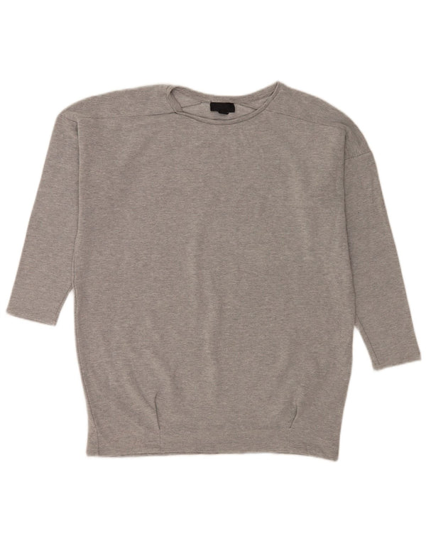 Topshop Top oversize da donna manica 3/4 UK 12 Viscosa grigio medio