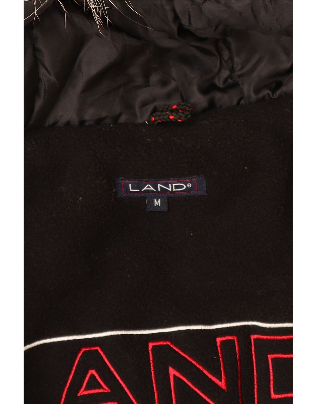 Giacca parka con cappuccio da uomo vintage UK 38 nylon nero medio