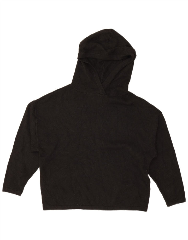 JACK WILLS maglione con cappuccio da donna UK 8 piccolo poliestere nero