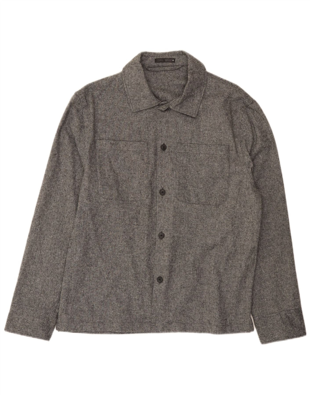 Camicia overshirt da uomo Zara in acrilico grigio medio