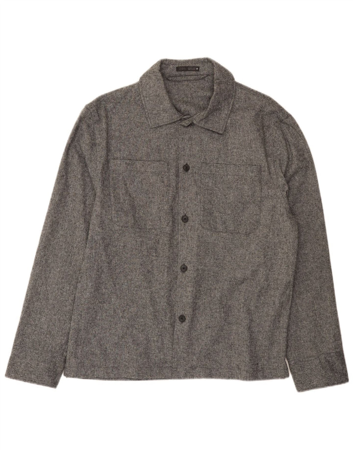 Camicia overshirt da uomo Zara in acrilico grigio medio