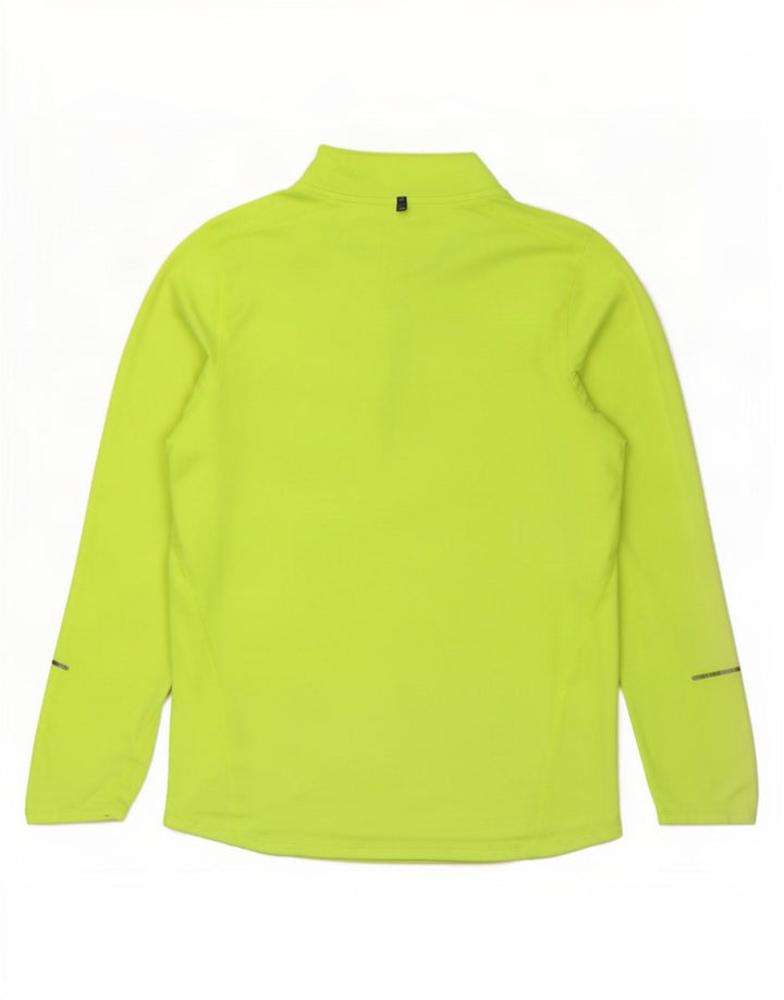 Maglia Nike da uomo Dri Fit con zip e collo a maniche lunghe, piccola, in poliestere giallo