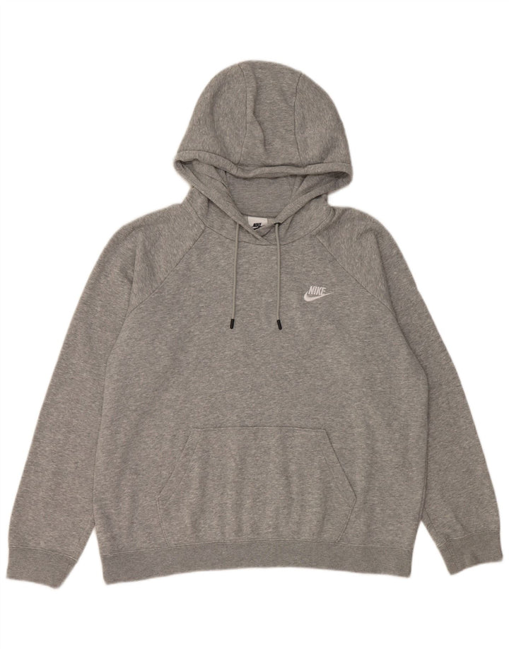 Felpa con cappuccio da uomo Nike Large in cotone chiazzato grigio