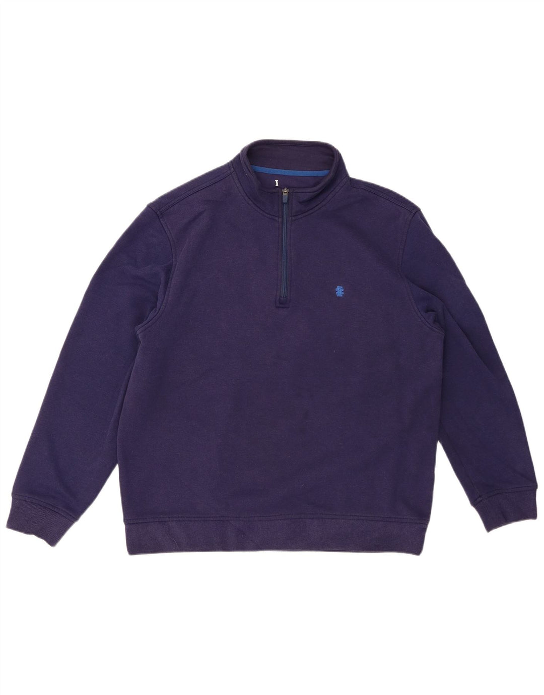 ADVANTAGE Felpa da uomo con collo con zip, maglione grande, blu navy, in poliestere
