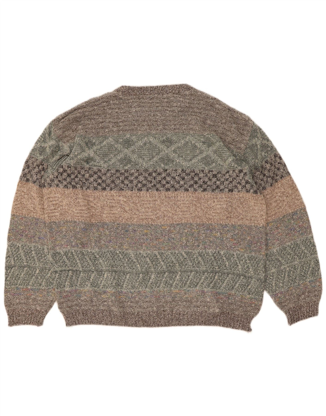 Maglione maglione girocollo da uomo Darwin taglia 52 grande a righe multicolore