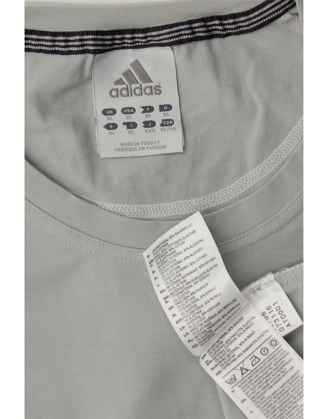 T-shirt Adidas da uomo Top XL in cotone grigio
