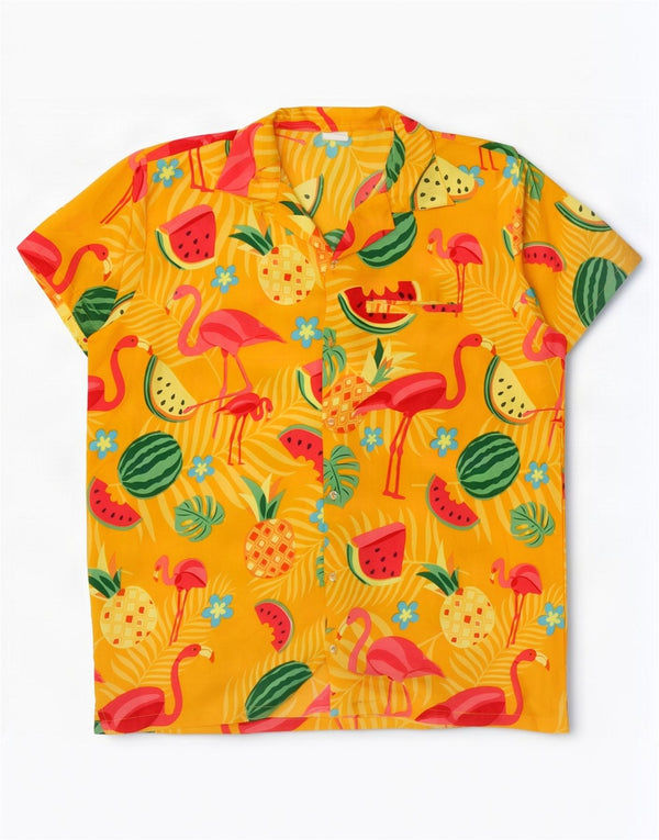 Camicia grafica vintage da uomo a maniche corte XL Giallo Terivoile Festival