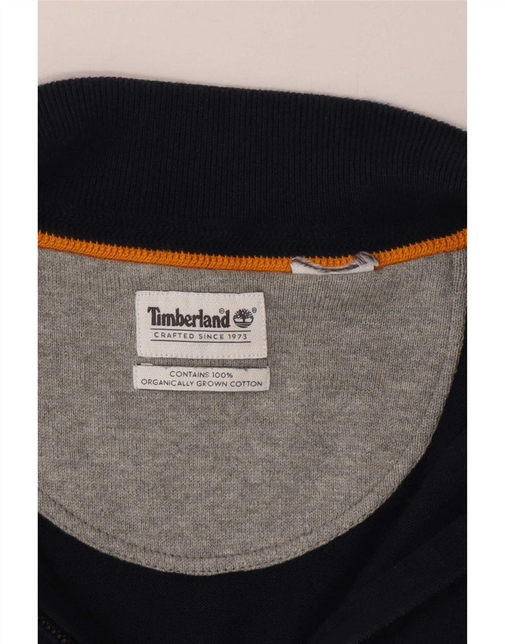 Maglione cardigan con zip intera da uomo Timberland grande cotone blu navy