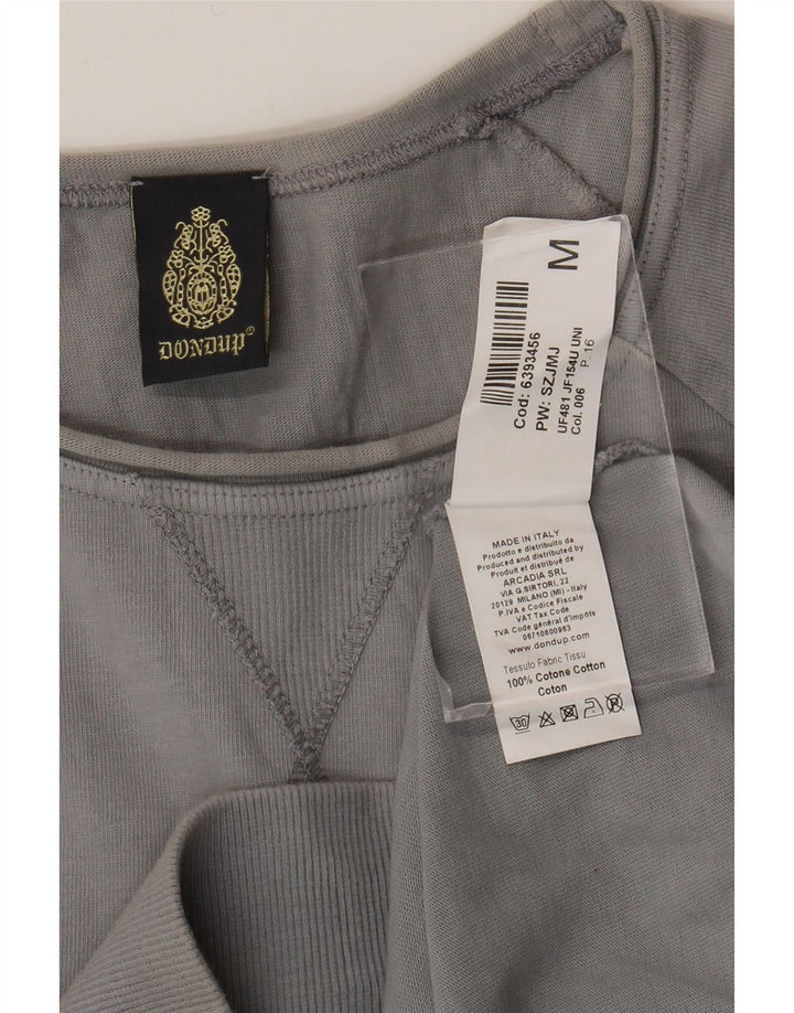 Dondup Felpa da uomo senza maniche con grafica Maglione in cotone grigio medio