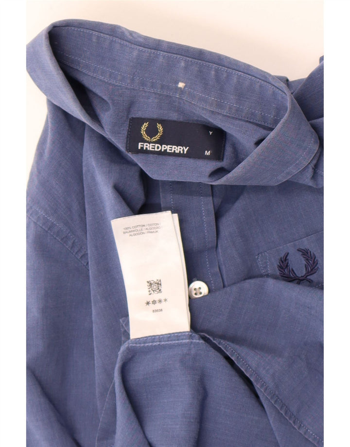 Camicia Fred Perry Ragazzo 10-11 Anni Cotone Blu
