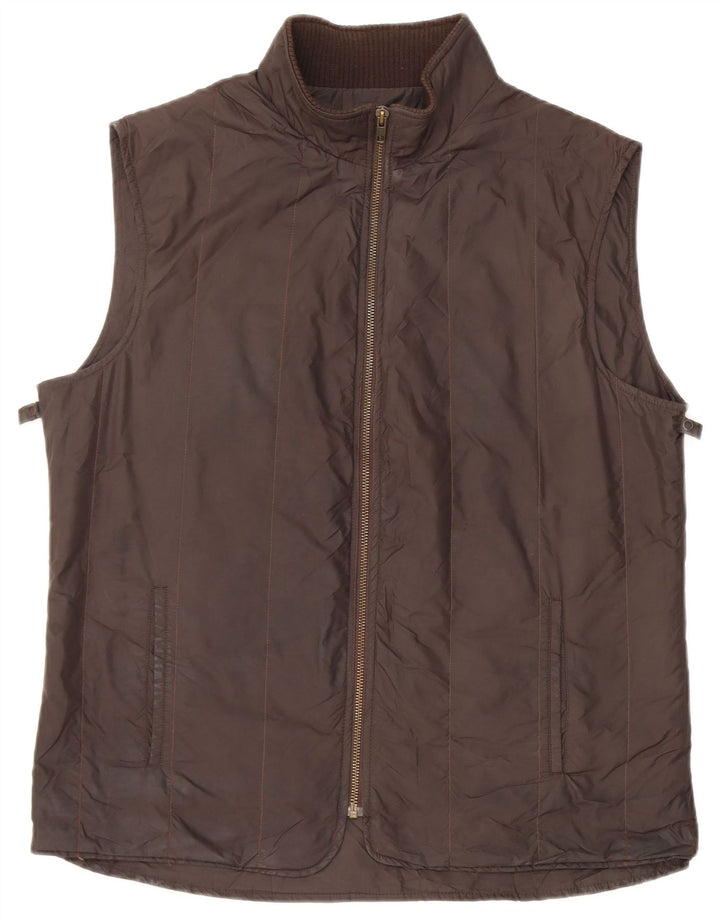 Gilet foderato da uomo Massimo Dutti UK 42 XL poliestere marrone