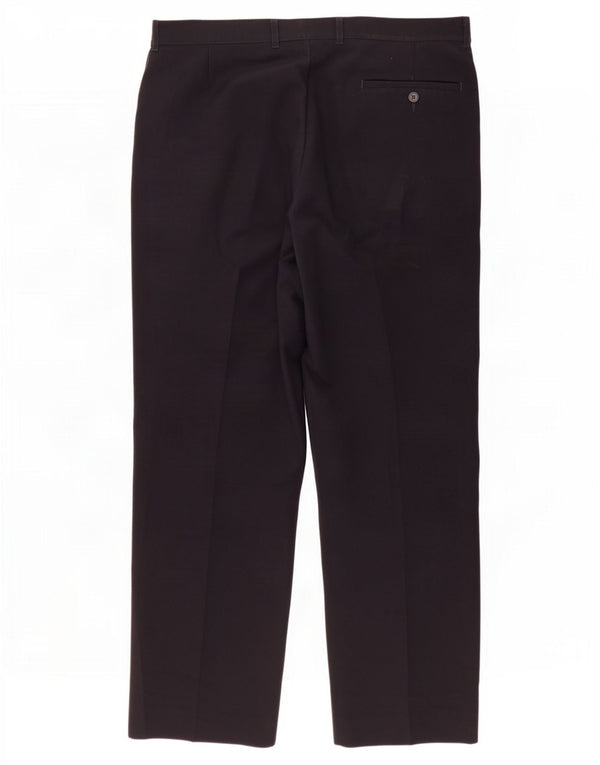 Pantaloni chino dritti da uomo Marks & Spencer W36 L31 poliestere blu navy