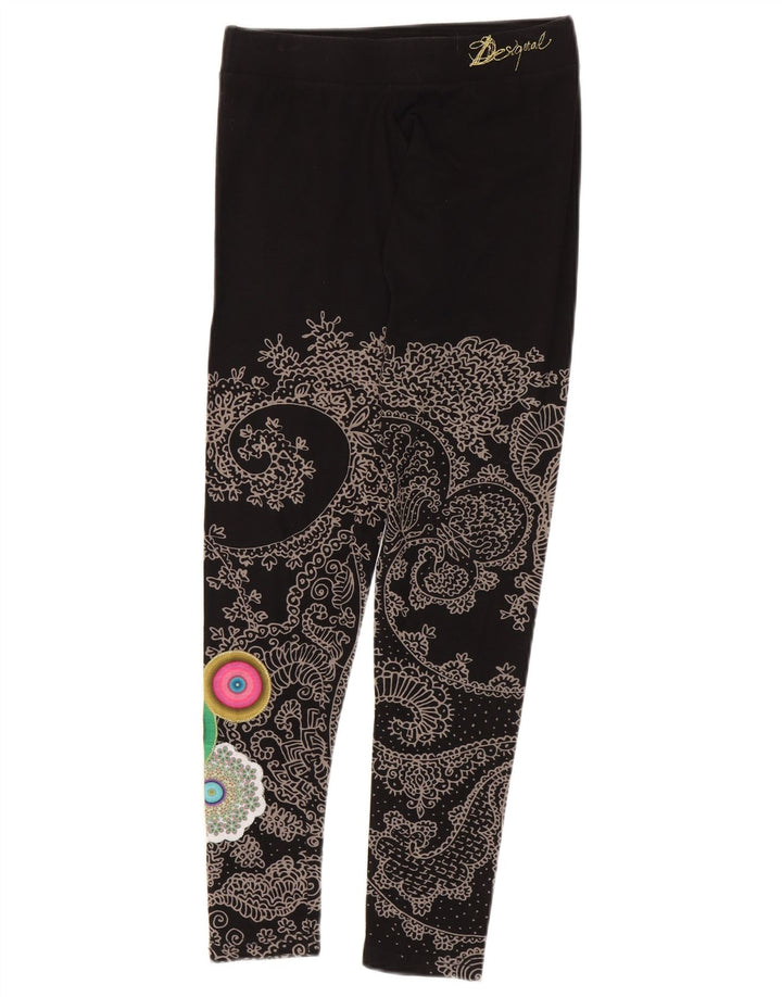 Desigual Leggings grafici da donna UK 12 Medium Black Paisley