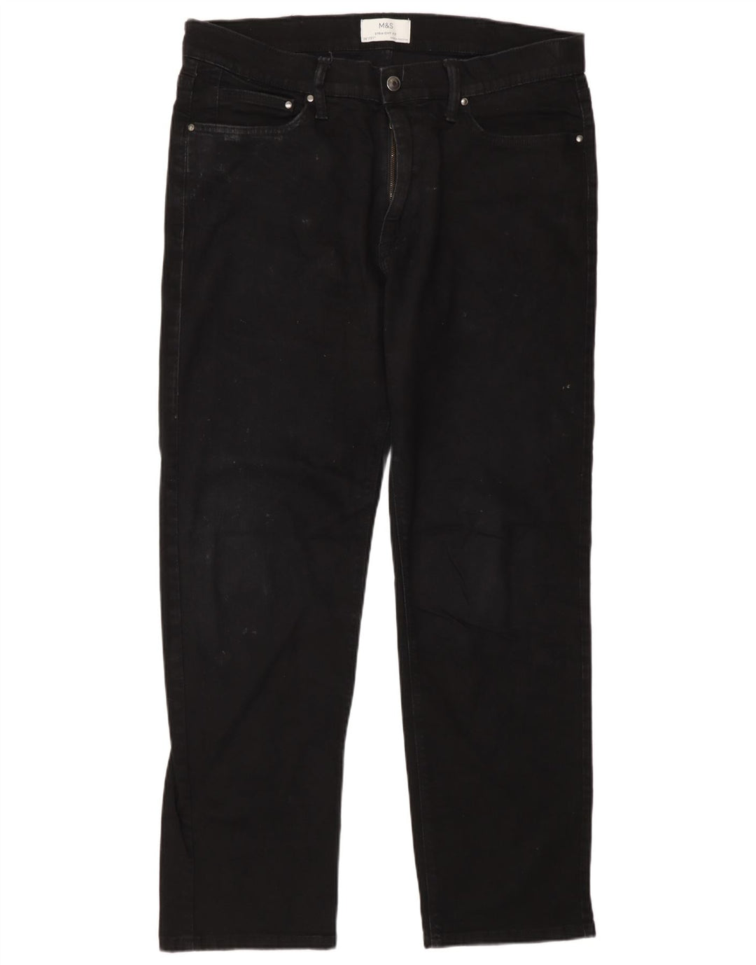 Jeans dritti da uomo Marks & Spencer W36 L31 cotone nero