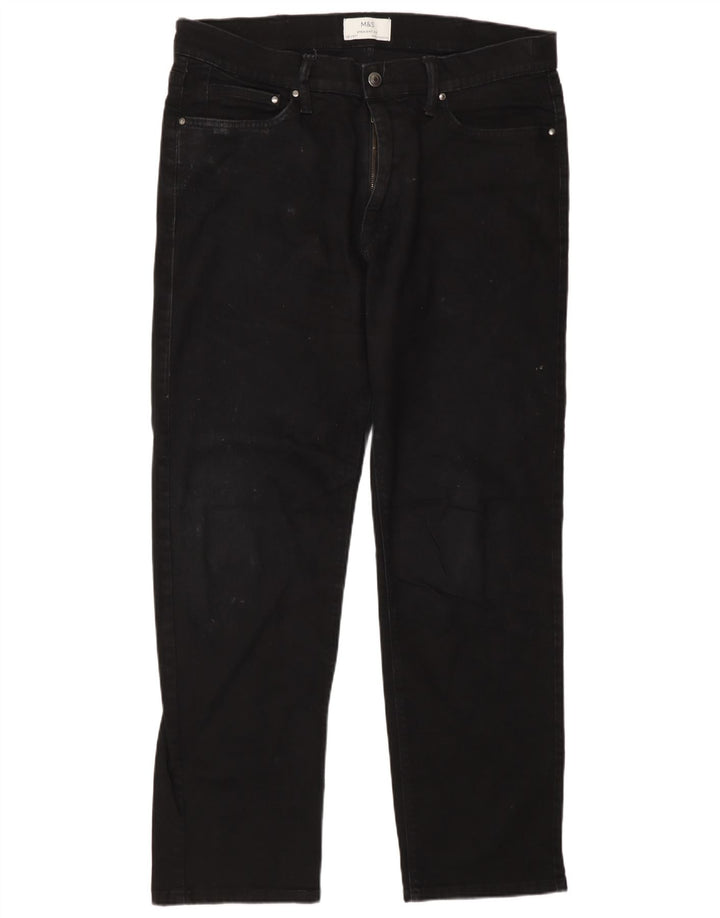 Jeans dritti da uomo Marks & Spencer W36 L31 cotone nero