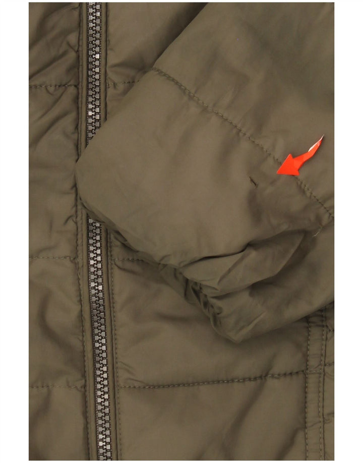MARKS & SPENCER Giacca imbottita da donna UK 14 Large Poliestere kaki